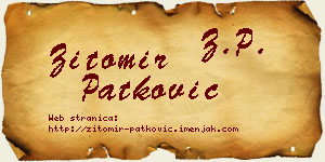 Žitomir Patković vizit kartica